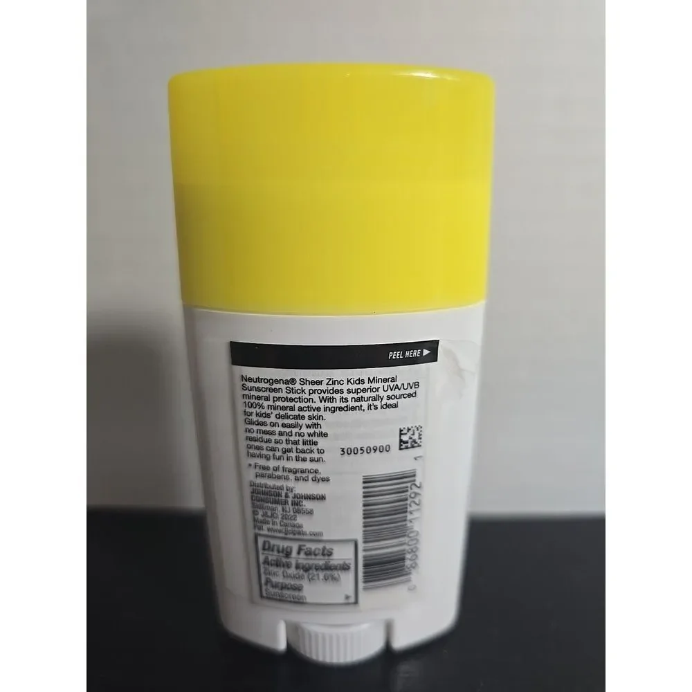 Neutrogena Sheer Zinc Kids‎ Mineral Sunscreen Stick, SPF 50+, 1.5 oz..